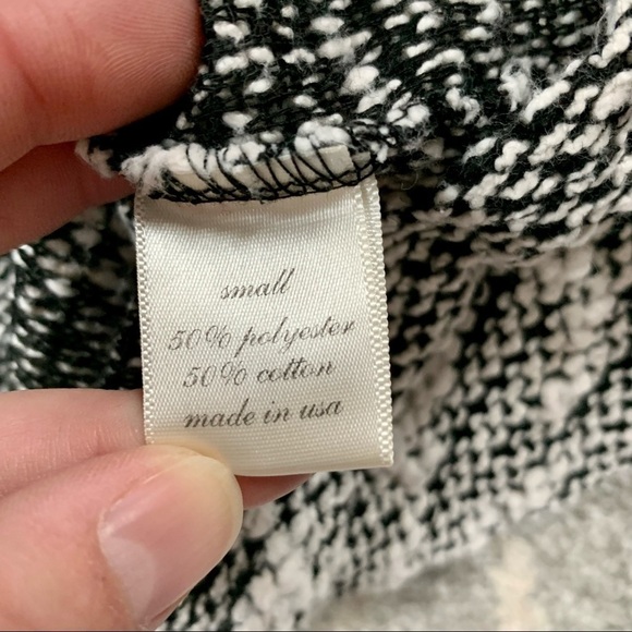 Mi Ami Black & White Marled Boxy Sweater w/ Zipper Detail - Picture 5 of 5